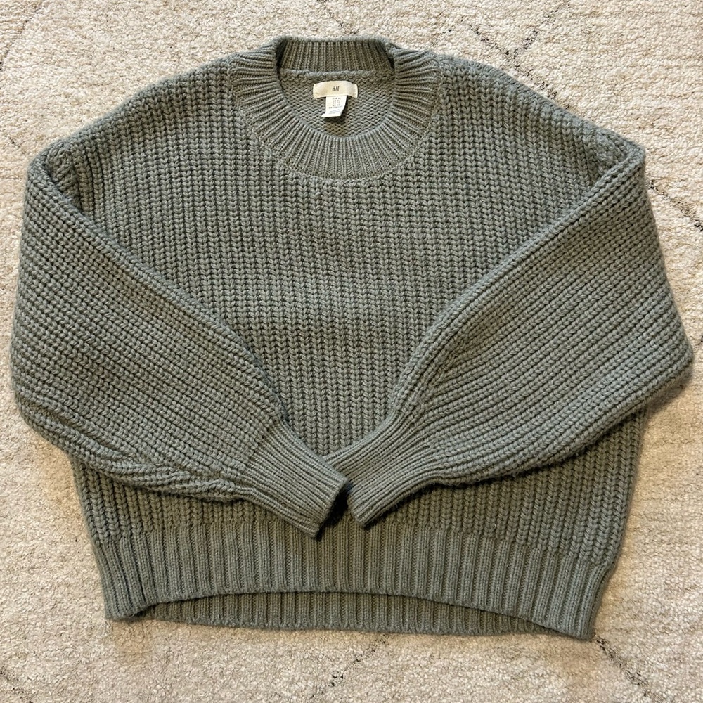 XL Women’s Green Knit Slouchy Sweater H&M